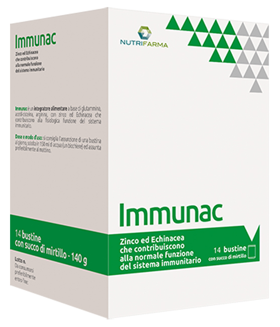 IMMUNAC 14 BUSTINE 10 G CON SUCCO DI MIRTILLO - Fontenova srl