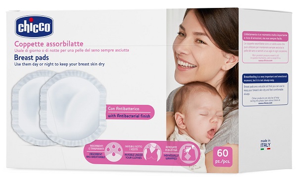 CHICCO COPPETTA ASSORBILATTE ANTIBATTERICA 60 PEZZI - Fontenova srl