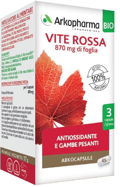 ARKO CAPSULE VITE ROSSA BIO 45 CAPSULE - Fontenova srl