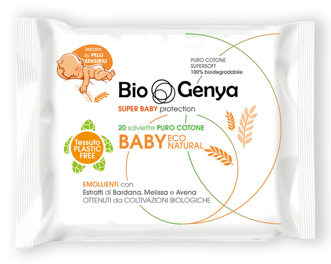 BIOGENYA ECO NATURAL SALVIETTINA BABY COTONE 20 PEZZI - Fontenova srl
