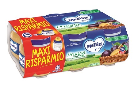 MELLIN OMOGENEIZZATO PRUGNA MELA 100 G 6 PEZZI - Fontenova srl