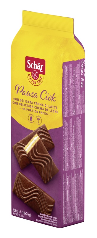 SCHAR PAUSA CIOK MERENDINE DI PAN DI SPAGNA CON CREMA DI LATTE 10 PEZZI DA 35 G - Fontenova srl