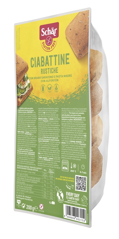 SCHAR CIABATTINE RUSTICHE SENZA LATTOSIO 200 G - Fontenova srl
