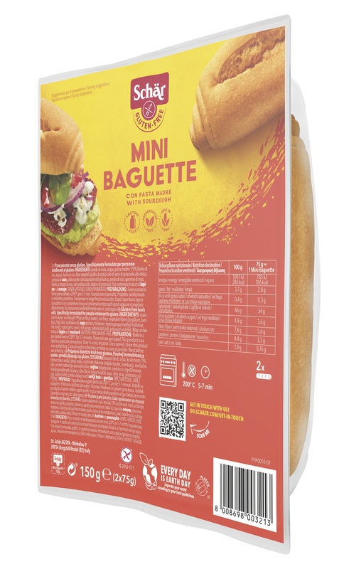 SCHAR MINI BAGUETTE SENZA LATTOSIO 2 X 75 G - Fontenova srl
