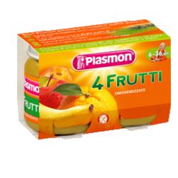 PLASMON OMOGENEIZZATO 4 FRUTTI 6 X 104 G - Fontenova srl