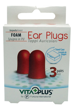 TAPPI AURICOLARI SPUGNA CONICI 3 COPPIE + CUSTODIA - Fontenova srl