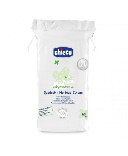 CHICCO BABY MOMENTS QUADROTTI MORBIDO COTONE 60 PEZZI - Fontenova srl