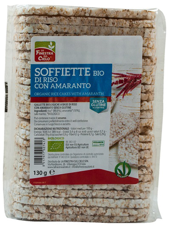 SOFFIETTE DI RISO CON AMARANTO BIO 130 G - Fontenova srl