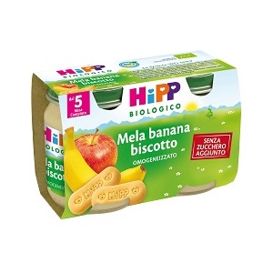 HIPP BIO OMOGENEIZZATO MELA BANANA BISCOTTO 2X125 G - Fontenova srl