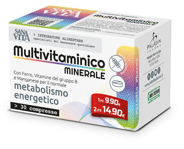 SANAVITA MULTIVITAMINICO MINERALE 30 COMPRESSE - Fontenova srl