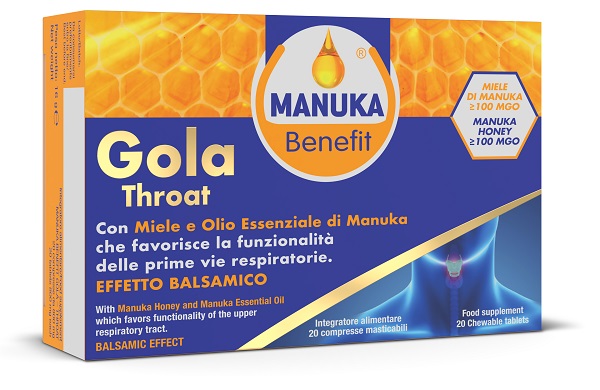 MANUKA BENEFIT GOLA THROAT 20 COMPRESSE MASTICABILI - Fontenova srl