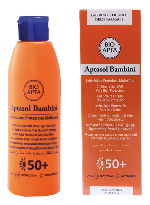 APTASOL LATTE BAMBINI PROTEZIONE MOLTO ALTA 125 ML - Fontenova srl