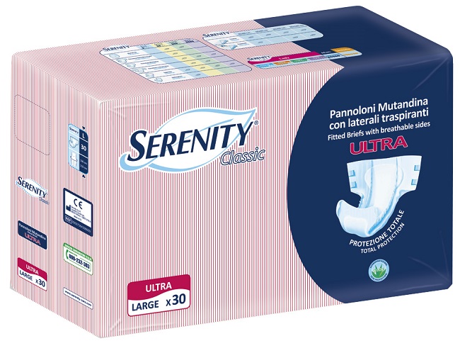 PANNOLONE A MUTANDINA SERENITY CLASSIC ULTRA ALOE LARGE 30 PEZZI - Fontenova srl