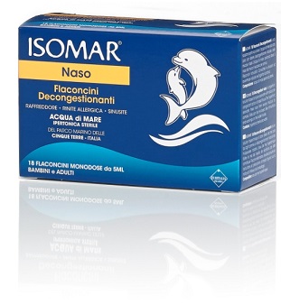 ISOMAR SOLUZIONE IPERTONICA ACQUA MARE 18 FLACONCINI MONODOSE 5 ML - Fontenova srl
