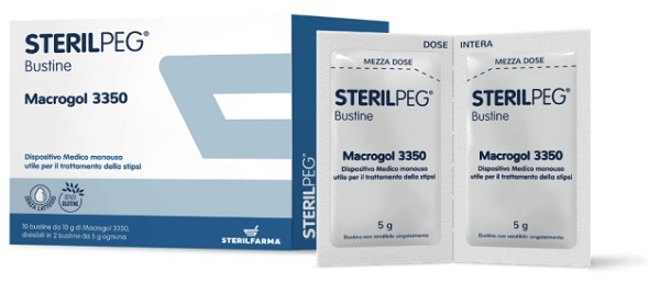 STERILPEG MACROGOL 3350 10 BUSTINE BIPARTITE 10 G - Fontenova srl