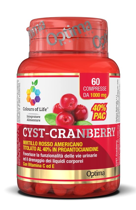 COLOURS OF LIFE CYST-CRANBERRY CON VITAMINA C E 60 COMPRESSE 1000 MG - Fontenova srl