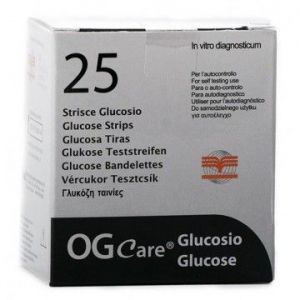 STRISCE MISURAZIONE GLICEMIA OGCARE 25 PEZZI - Fontenova srl