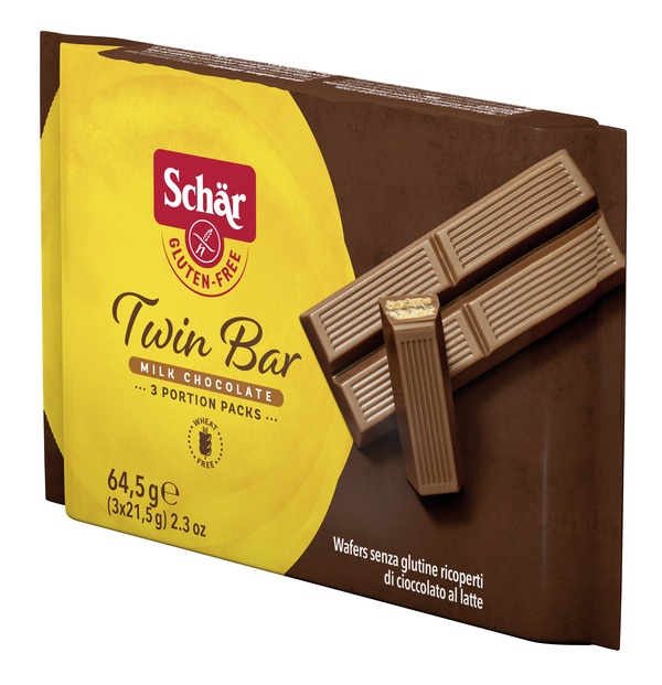 SCHAR TWIN BAR WAFERS RICOPERTI DI CIOCCOLATO AL LATTE 3 PEZZI DA 21,5 G - Fontenova srl