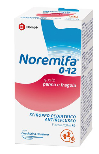 SCIROPPO PEDIATRICO ANTIREFLUSSO NOREMIFA 0-12 FLACONE 200 ML GUSTO PANNA E FRAGOLA - Fontenova srl