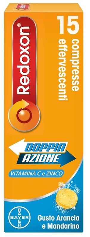REDOXON DOPPIA AZIONE 15 COMPRESSE EFFERVESCENTI VITAMINA C ZINCO ARANCIA E MANDARINO 45,78 G - Fontenova srl
