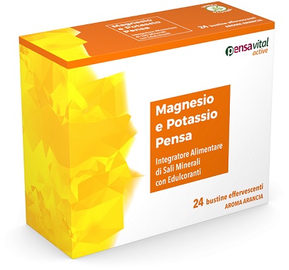 MAGNESIO E POTASSIO ARANCIA PENSA 24 BUSTINE EFFERVESCENTI - Fontenova srl