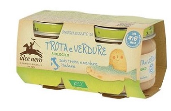 OMOGENEIZZATO TROTA E VERDURE BABY FOOD BIO 2 X 80 G - Fontenova srl