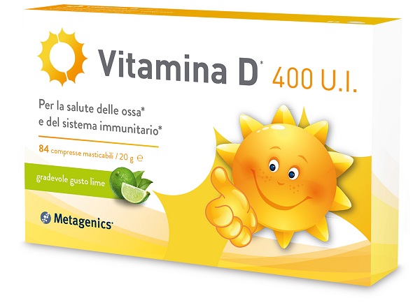 VITAMINA D 400 UI 84 COMPRESSE MASTICABILI GUSTO LIME - Fontenova srl
