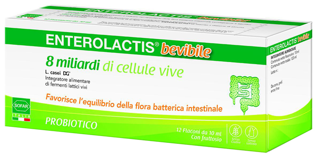 ENTEROLACTIS BEVIBILE 12 FLACONCINI DA 10 ML SOFAR - Fontenova srl