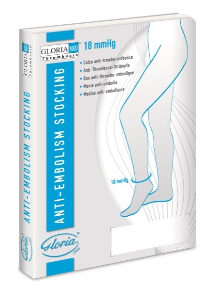 GLORIAMED THROMBOSIS 18 PUNTA CHIUSA CON FORO D'ISPEZIONE TUTTA COSCIA AUTOREGGENTE CORTO MISURA L 1 PAIO - Fontenova srl