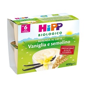 HIPP BIO HIPP BIO MERENDA AL LATTE VANIGLIA SEMOLINO 4X100 G - Fontenova srl