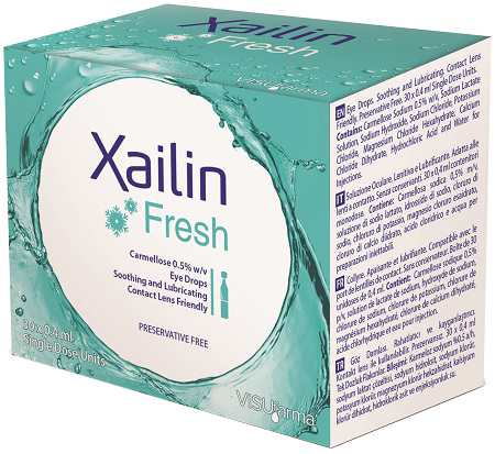 XAILIN FRESH GOCCE OCULARI CARBOSSIMETILCELLULOSA 0,5% 30 FLACONCINI MONODOSE 0,4 ML - Fontenova srl