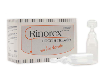 FIALA PER DOCCIA NASALE RINOREX BICARBONATO 15 FIALE 5 ML - Fontenova srl