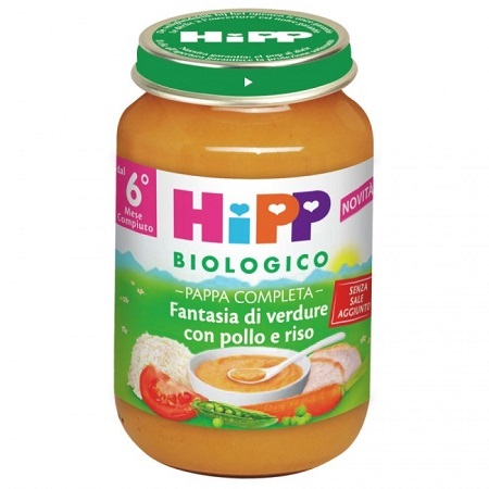 HIPP BIO PAPPA PRONTA FANTAS VERD POLLO RISO 190 G - Fontenova srl