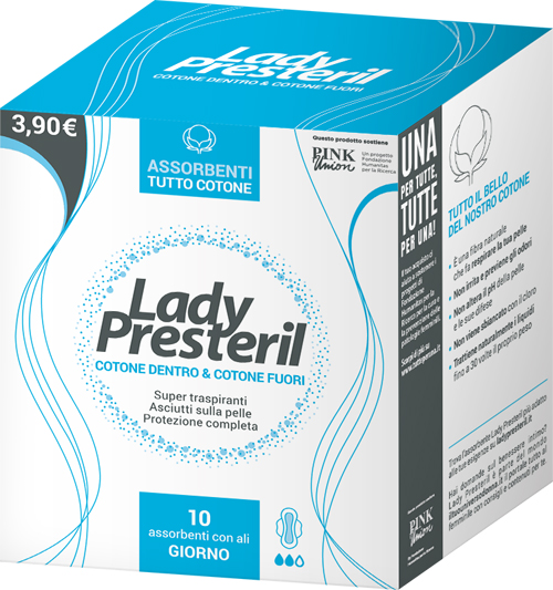 LADY PRESTERIL COTONE DENTRO & COTONE FUORI 10 ASSORBENTI CON ALI GIORNO PROMO - Fontenova srl