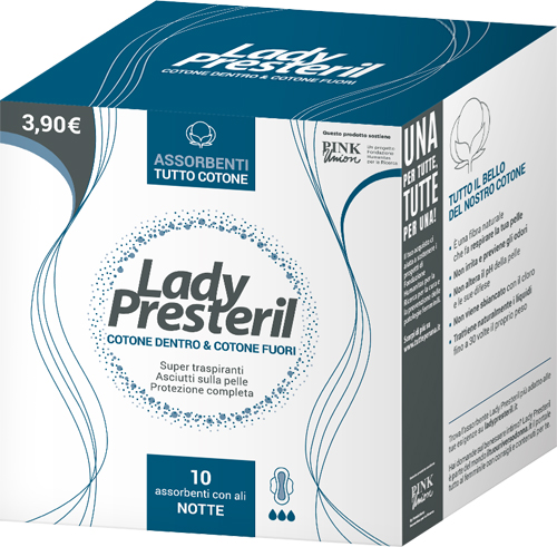 LADY PRESTERIL COTONE DENTRO & COTONE FUORI 10 ASSORBENTI CON ALI NOTTE PROMO - Fontenova srl