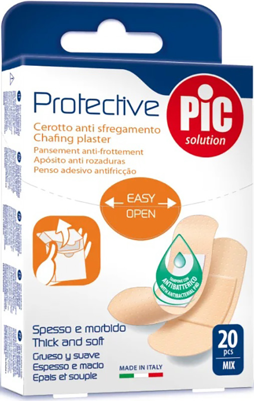 CEROTTO PIC PROTECTIVE MIX ANTIBATTERICO ANTISFREGAMENTO CON TAMPONE 20 PEZZI - Fontenova srl