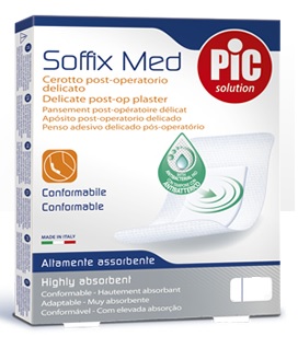 CEROTTO PIC SOFFIX MED IN TNT CON TAMPONE CENTRALE ASSORBENTE STERILE MONOUSO STERILE 25X10 CM ANTIBATTERICO 3 PEZZI - Fontenova srl