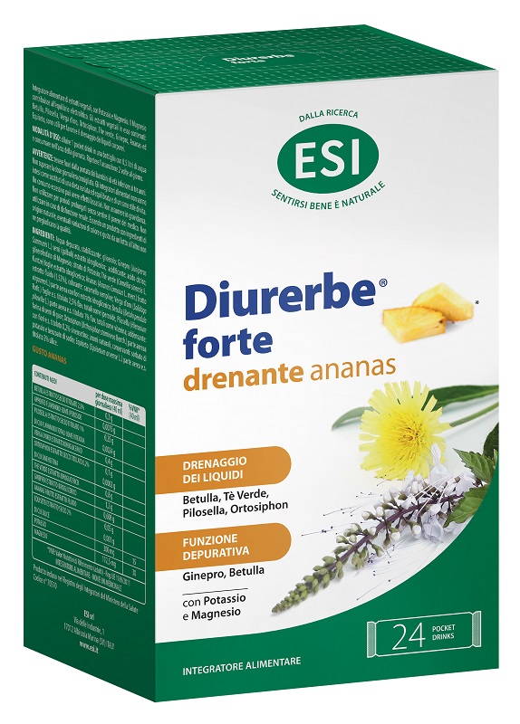 ESI DIURERBE FORTE DRENANTE ANANAS 24 POCKET DRINK DA 20 ML - Fontenova srl