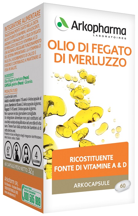 ARKO CAPSULE OLIO FEGATO MERLUZZO 60 CAPSULE - Fontenova srl