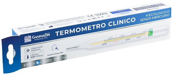 TERMOMETRO CLINICO ECOLOGICO SENZA MERCURIO 1 PEZZO MEDICARE - Fontenova srl