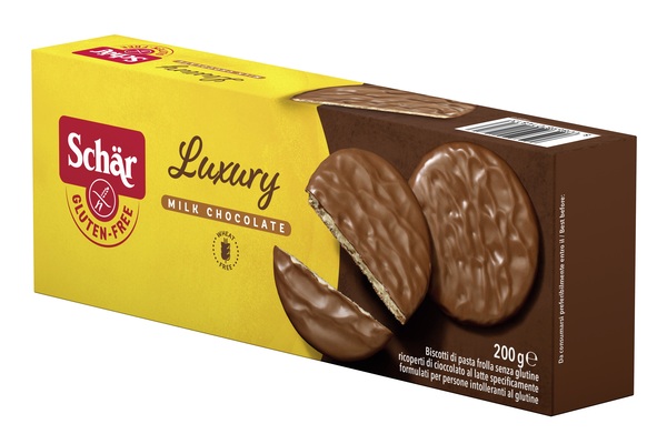 SCHAR LUXURY BISCOTTI DI PASTA FROLLA RICOPERTI DI CIOCCOLATO AL LATTE 200 G - Fontenova srl