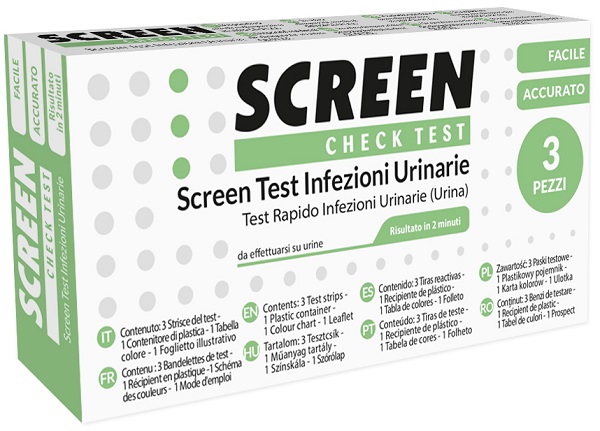 SCREEN TEST LEUCOCITI SANGUE NITRITO E PROTEINA URINA SCREEN TEST INFEZIONI VIE URINARIE 3 PEZZI - Fontenova srl