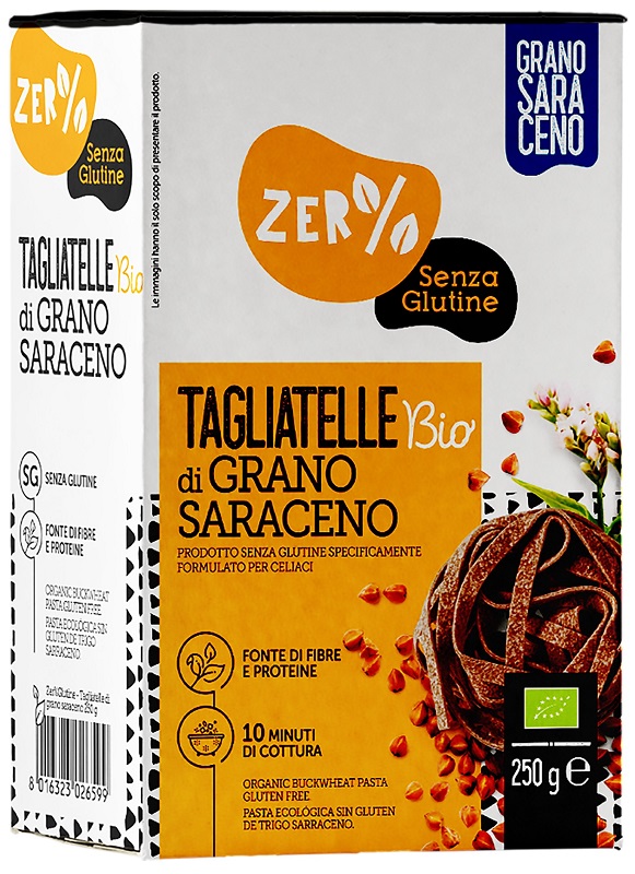 ZERO% GLUTINE TAGLIATELLE A NIDO DI GRANO SARACENO INTEGRALESENZA GLUTINE BIO 250 G - Fontenova srl