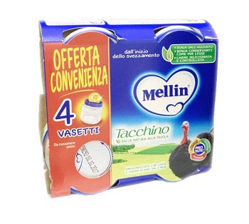 MELLIN OMOGENEIZZATO TACCHINO 4X80 G - Fontenova srl