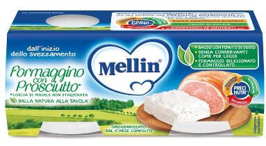 MELLIN BABY FORMAGGINO CON PROSCIUTTO 2 X 80 G - Fontenova srl