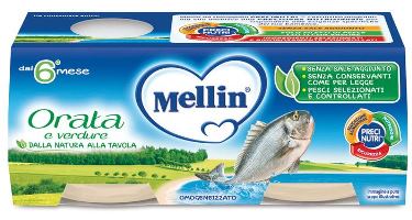 MELLIN OMOGENEIZZATO ORATA 2X80 G - Fontenova srl