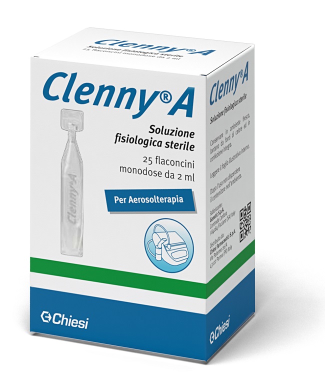 CLENNY A SOLUZIONE FISIOLOGICA STERILE PER AEROSOLTERAPIA 25 FLACONCINI MONODOSE DA 2 ML - Fontenova srl