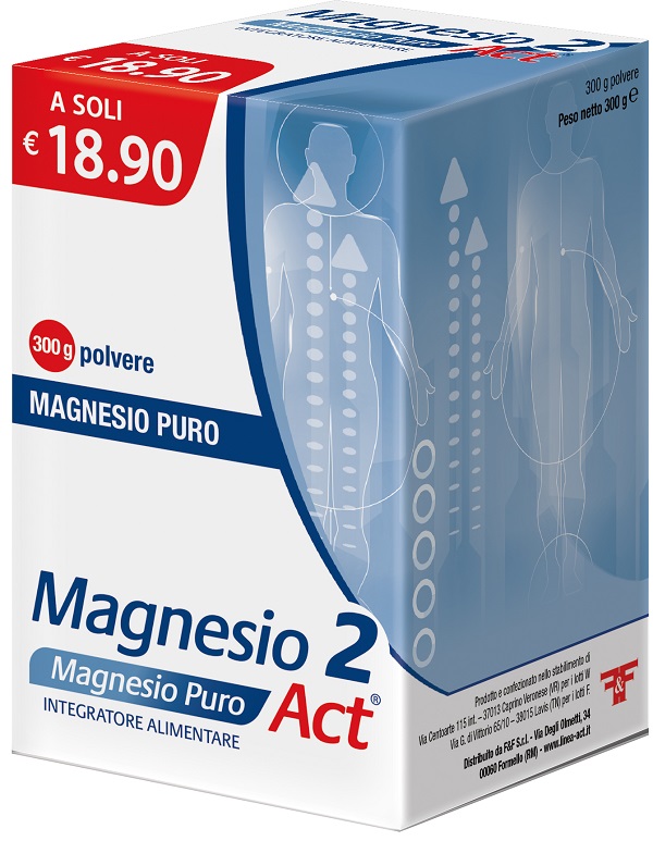 MAGNESIO 2 MAGNESIO PURO ACT POLVERE 300 G - Fontenova srl