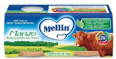 MELLIN OMOGENEIZZATO MANZO 2 X 80 G - Fontenova srl