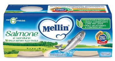 MELLIN OMOGENEIZZATO SALMONE 2 X 80 G - Fontenova srl